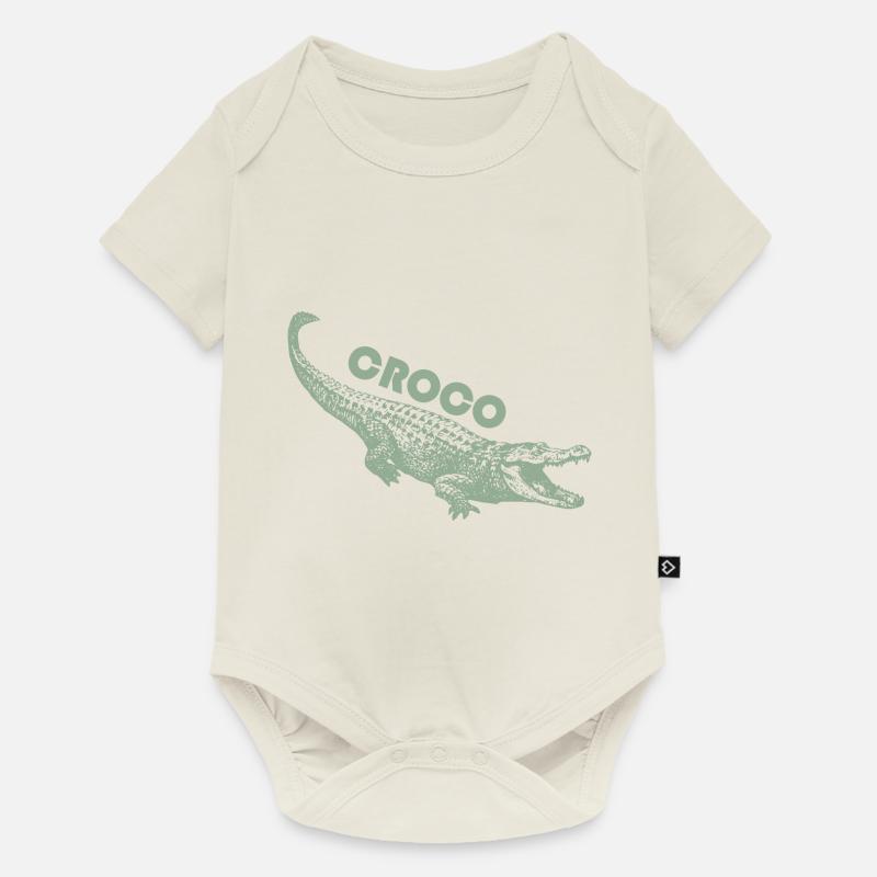 crocodile - Body à manches courtes Premium Bébé - blanc cassé