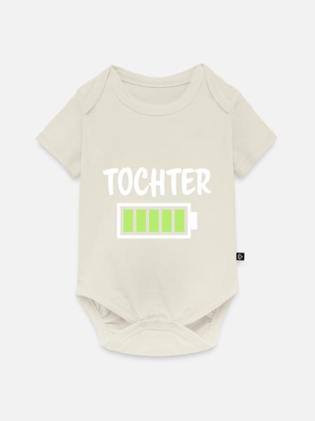 Tochter - Akku - Baby Premium Kurzarmbody - Naturweiß