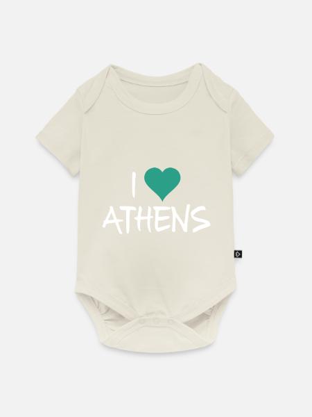 Athen - Baby Premium Kurzarmbody - Naturweiß