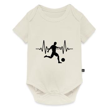 Herzschlag Fussball Fussballer | Farbe änderbar - Baby Premium Kurzarmbody - Naturweiß - Vorne