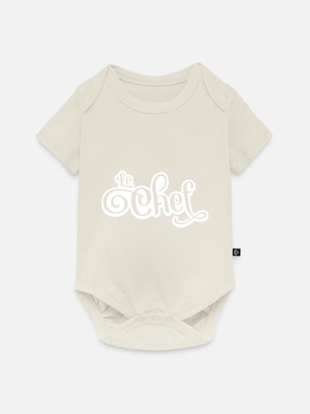 le chef - Baby Premium Kurzarmbody - Naturweiß