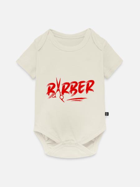 Barber Friseur Symbol - Baby Premium Kurzarmbody - Naturweiß