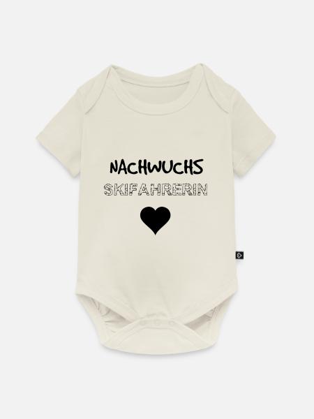 Nachwuchs Skifahrerin - Geschenk Geburt Baby Ski - Baby Premium Kurzarmbody - Naturweiß