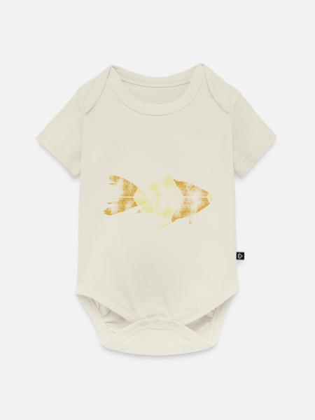 Fisch - Baby Premium Kurzarmbody - Naturweiß