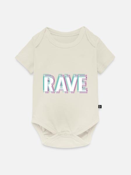 Rave - Baby Premium Kurzarmbody - Naturweiß