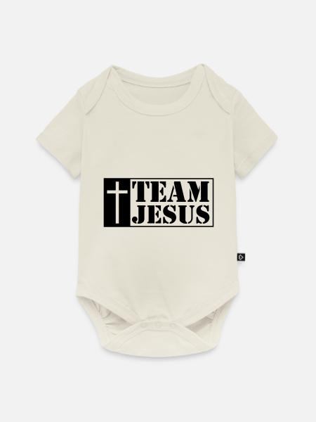 team jesus kreuz - Baby Premium Kurzarmbody - Naturweiß