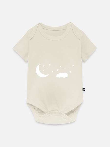 Nachthimmel - Baby Premium Kurzarmbody - Naturweiß