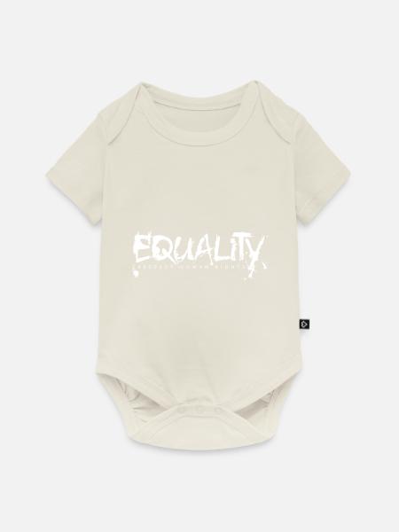EQUALITY Schriftzug - Baby Premium Kurzarmbody - Naturweiß