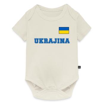 Ukraine Jersey Look – UKRAJINA with Flag Flag - Baby Premium short-sleeve bodysuit - off white - Front