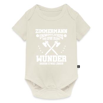 Zimmermann – Unmögliches wird sofort erledigt - Baby Premium Kurzarmbody - Naturweiß - Vorne