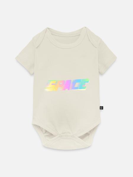 Space - Baby Premium Kurzarmbody - Naturweiß