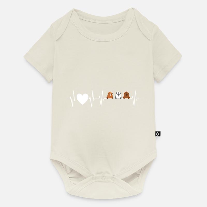Cadeau de cochon d'Inde doux de battement de coeur - Body à manches courtes Premium Bébé - blanc cassé