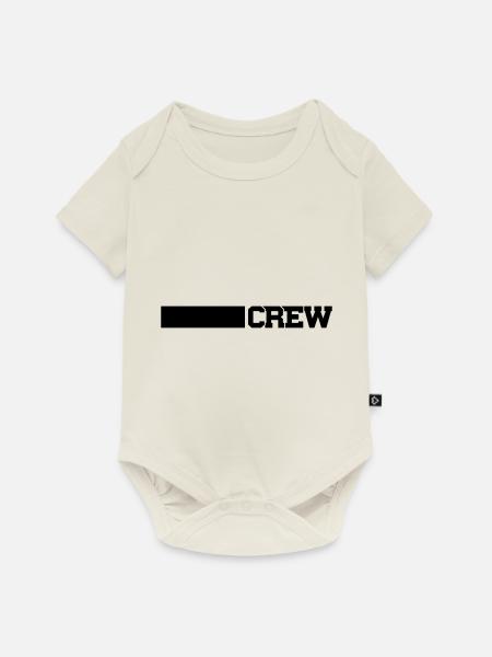 crew strich - Baby Premium Kurzarmbody - Naturweiß