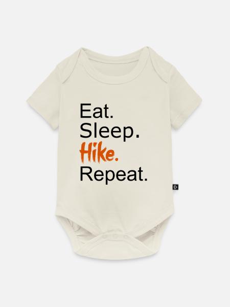 Eat. Sleep. Hike. Repeat. - Baby Premium Kurzarmbody - Naturweiß