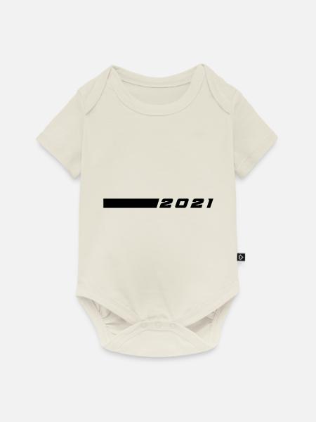 2021 strich linie - Baby Premium Kurzarmbody - Naturweiß