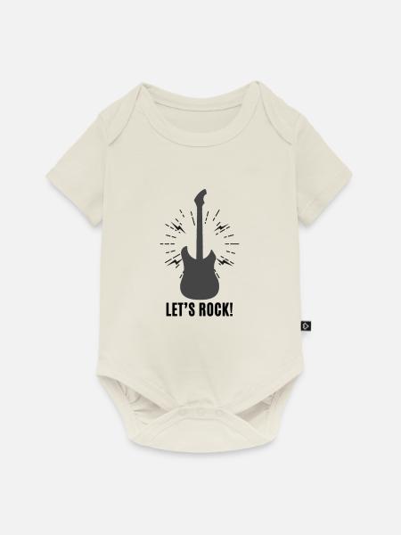 Let´s Rock with guitar - Baby Premium Kurzarmbody - Naturweiß