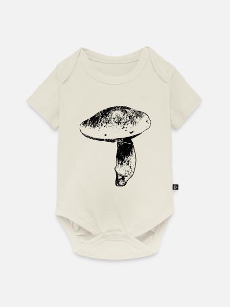 Steinpilz Herrenpilz - Baby Premium Kurzarmbody - Naturweiß