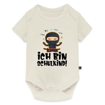 Schulbeginn Ninja Schulkind Spruch Einschulung - Baby Premium Kurzarmbody - Naturweiß - Vorne