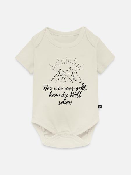 Bergsteigen Natur Sport Berge Geschenk Wald - Baby Premium Kurzarmbody - Naturweiß