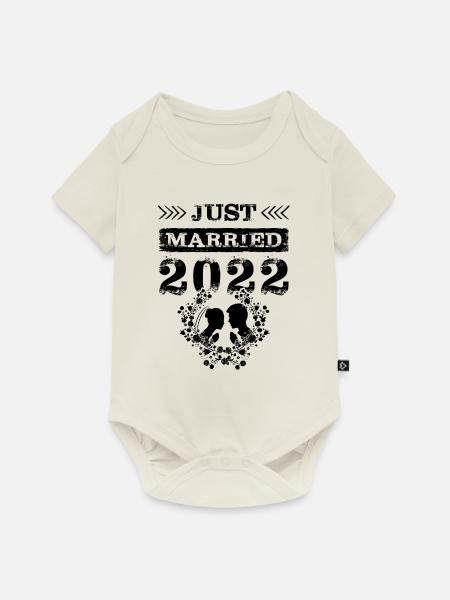 Just Married 2022 - Baby Premium Kurzarmbody - Naturweiß