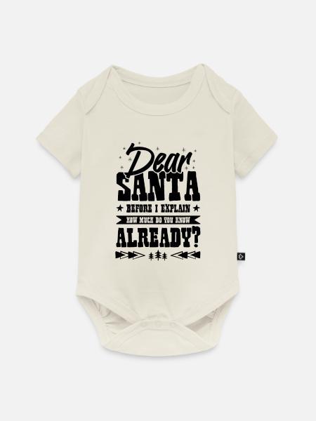Dear Santa - Baby Premium Kurzarmbody - Naturweiß