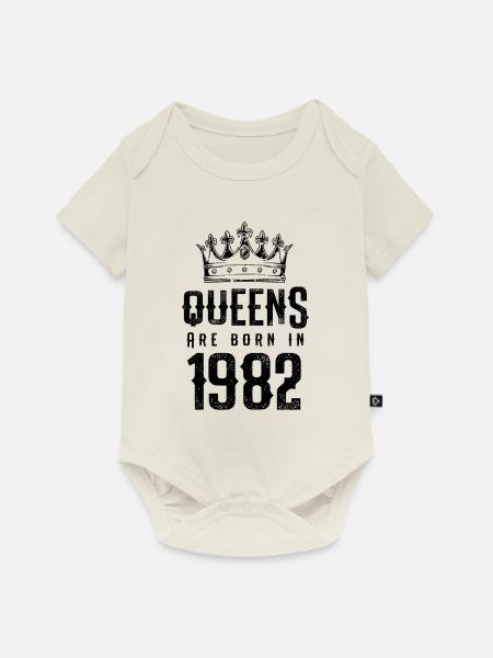 born in 1982 - Baby Premium Kurzarmbody - Naturweiß