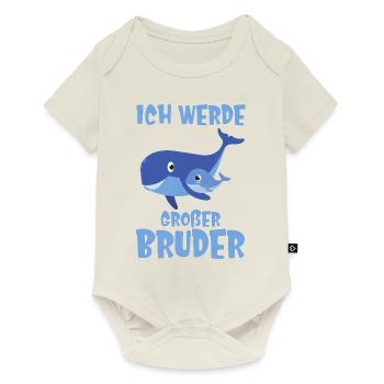 Ich werde großer Bruder Wal - Baby Premium Kurzarmbody - Naturweiß - Vorne
