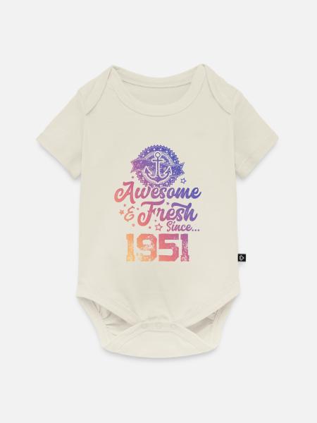 1951 awesome fresh - Baby Premium Kurzarmbody - Naturweiß