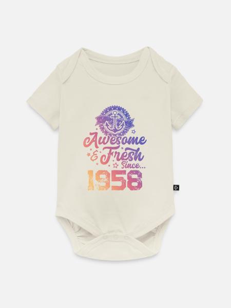 1958 awesome fresh - Baby Premium Kurzarmbody - Naturweiß