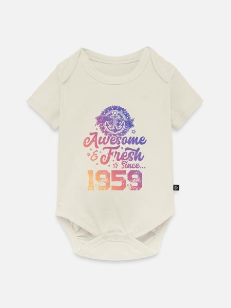 1959 awesome fresh - Baby Premium Kurzarmbody - Naturweiß