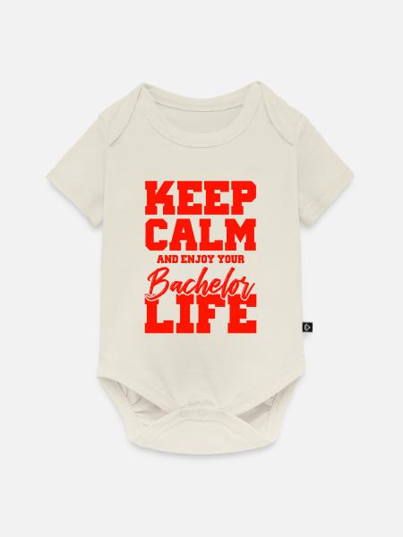 keep calm bachelor - Baby Premium Kurzarmbody - Naturweiß
