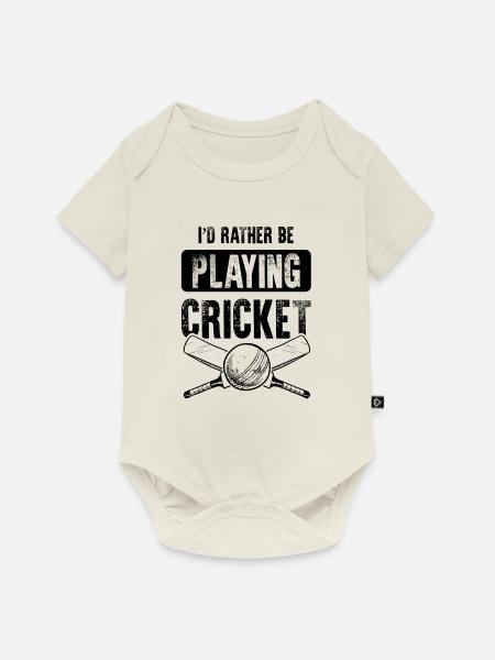 playing cricket - Baby Premium Kurzarmbody - Naturweiß