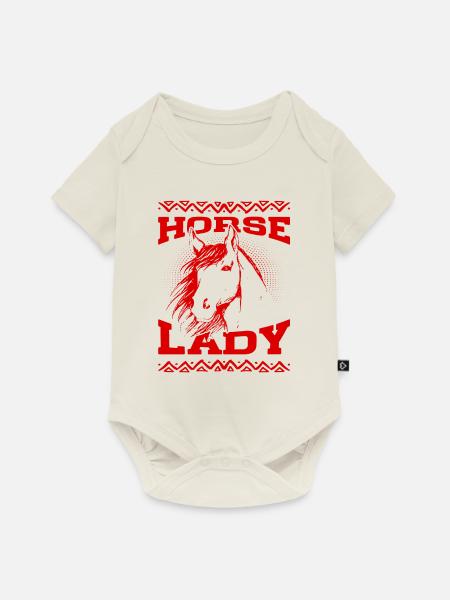 Horse Lady - Baby Premium Kurzarmbody - Naturweiß