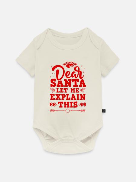 Dear Santa - Baby Premium Kurzarmbody - Naturweiß