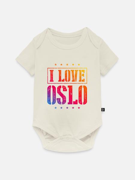 I Love Oslo - Baby Premium Kurzarmbody - Naturweiß