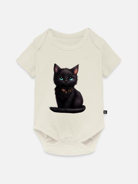 Katze Kätzchen Geschenk - Baby Premium Kurzarmbody - Naturweiß