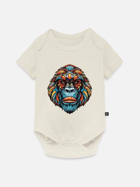 Gorilla Portrait - Baby Premium Kurzarmbody - Naturweiß