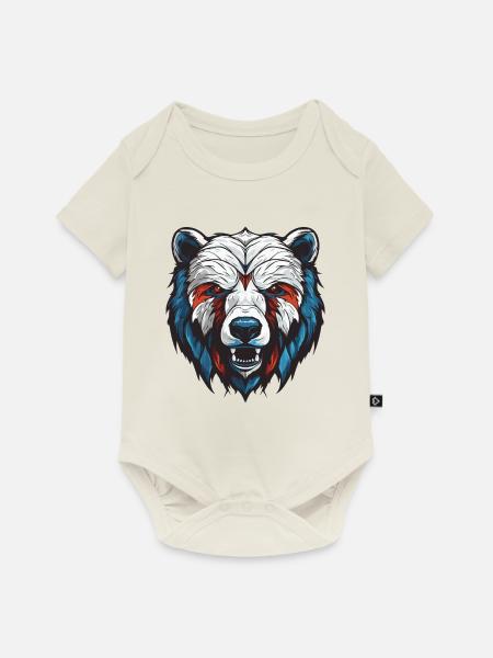 Eisbär Portrait Polar bär - Baby Premium Kurzarmbody - Naturweiß