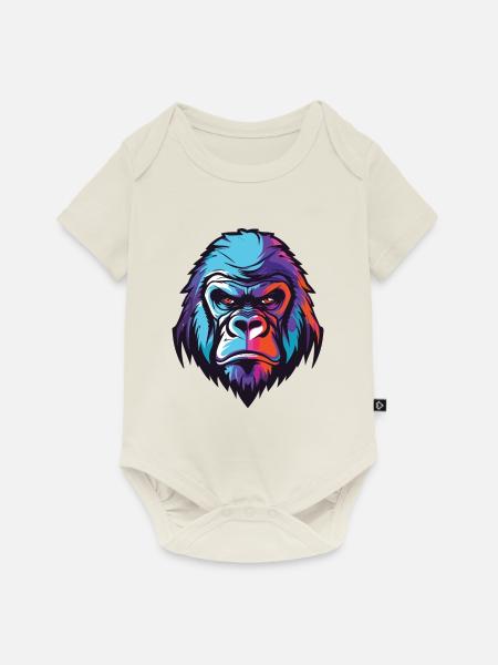 Gorilla Kopf - Baby Premium Kurzarmbody - Naturweiß