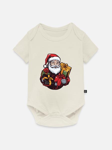 Weihnachtsmann Geschenke - Baby Premium Kurzarmbody - Naturweiß