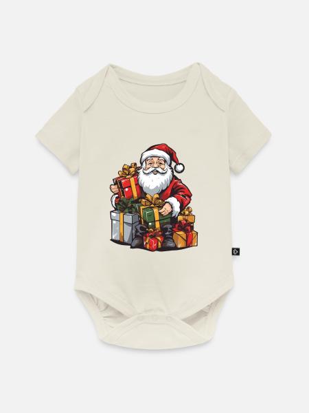Weihnachtsmann Geschenke - Baby Premium Kurzarmbody - Naturweiß