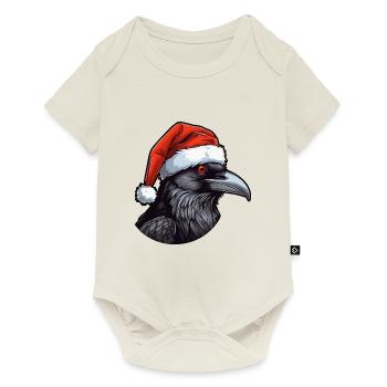 Crow Head Raven Christmas Portrait - Baby Premium short-sleeve bodysuit - off white - Front