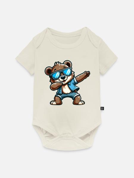 Cool Bear Dabbing - Baby Premium Kurzarmbody - Naturweiß
