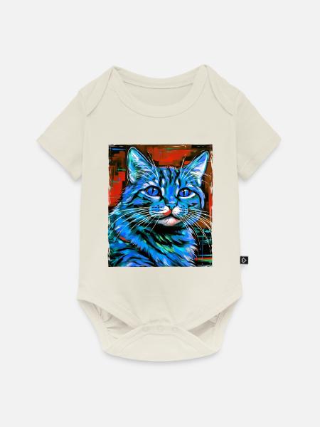 Katze Porträt - Baby Premium Kurzarmbody - Naturweiß