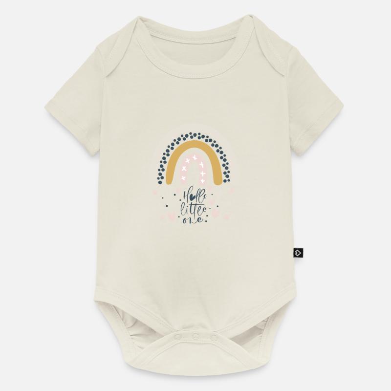 Bonjour petit bébé arc-en-ciel - Body à manches courtes Premium Bébé - blanc cassé