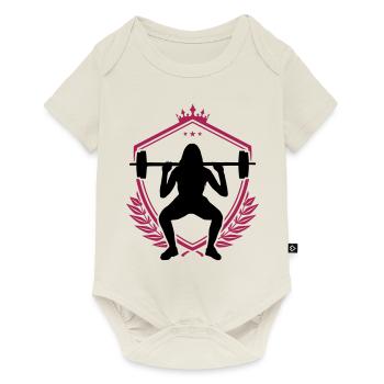fitness girl silhouette - Baby Premium short-sleeve bodysuit - off white - Front