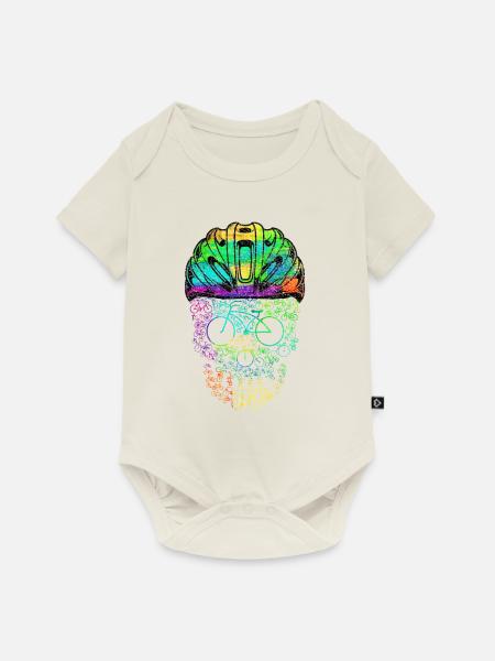 Schädel Mit Helm-radfahrer-design Für - Baby Premium Kurzarmbody - Naturweiß