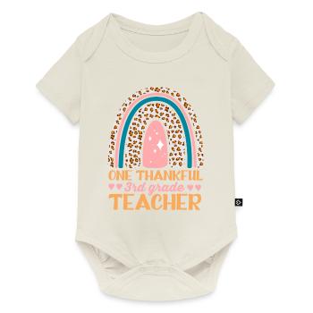 A grateful teacher design for the 3rd grade - Baby Premium short-sleeve bodysuit - off white - Front