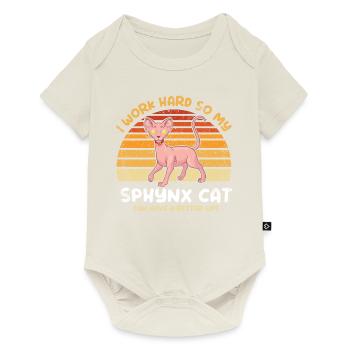 Je travaille dur pour faire de mon chat Sphynx un - Body à manches courtes Premium Bébé - blanc cassé - Devant