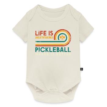Life is amazing, Pickleball does it - Baby Premium short-sleeve bodysuit - off white - Front